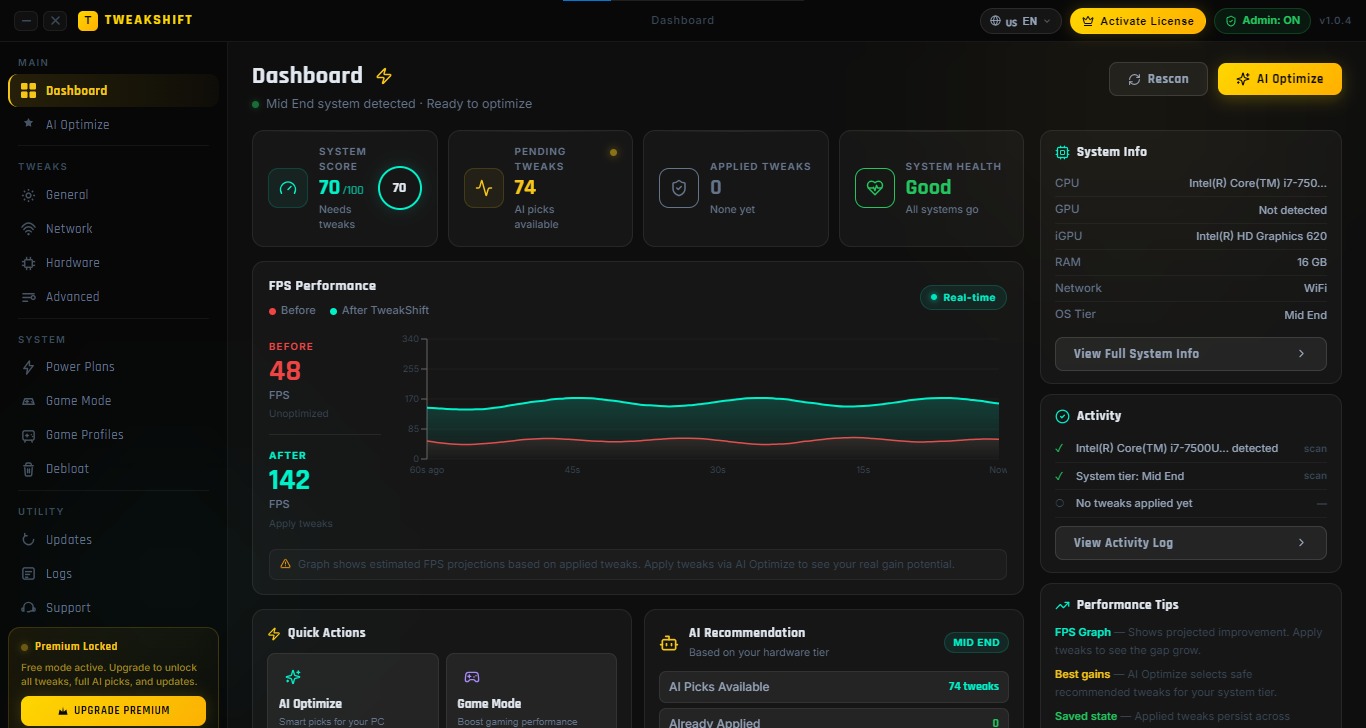TweakShift Ultimate Optimaization Utility – TweakShift is a powerful PC ...